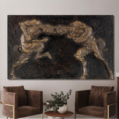 Fauni Combattenti Franz von Stuck fvs47 quadro stampato su tela