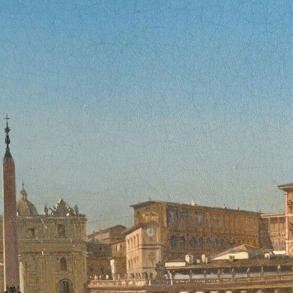 La Benedizione Di Pio Ix In Piazza San Pietro Roma Ippolito Caffi icf20 quadro stampato su tela