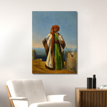 Il Mercante Di Tabacco Ippolito Caffi icf25 quadro stampato su tela