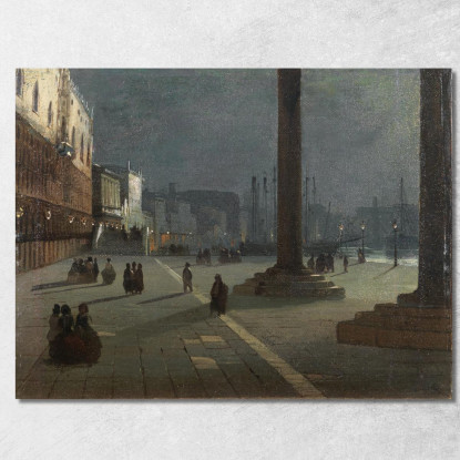 Venezia Molo Di San Marco Ippolito Caffi icf27 quadro stampato su tela