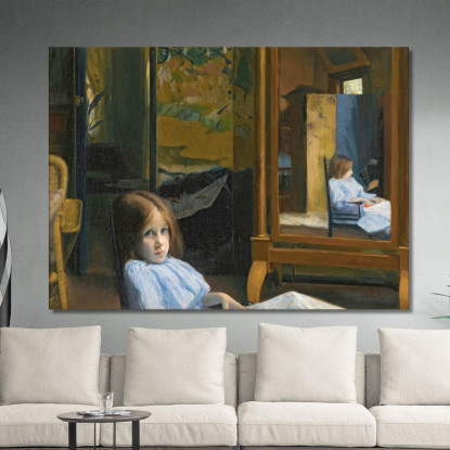 La Bambina Lucie Esnault Con La Psiche Jacques-Émile Blanche jeb8 quadro stampato su tela