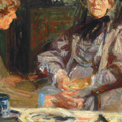 Il Pittore Sickert E Sua Madre Fanno Colazione A Neuville Jacques-Émile Blanche jeb20 quadro stampato su tela