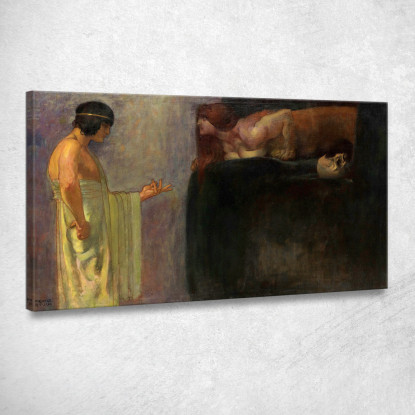 Edipo Risolve Il Mistero Della Sfinge Franz von Stuck fvs61 quadro stampato su tela