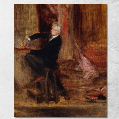 Ritratto Del Pittore Jules Chéret 1836-1933 Nel Suo Laboratorio Jacques-Émile Blanche jeb41 quadro stampato su tela