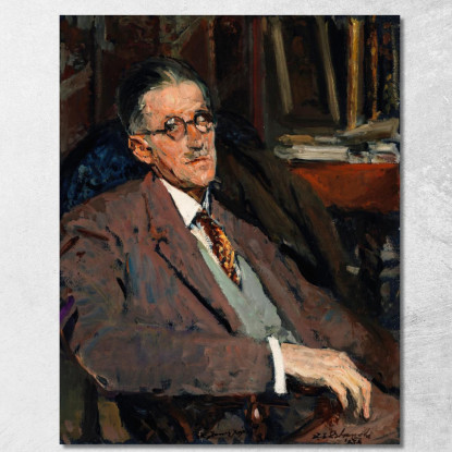 Ritratto Di James Joyce 1882-1941 Autore Jacques-Émile Blanche jeb44 quadro stampato su tela