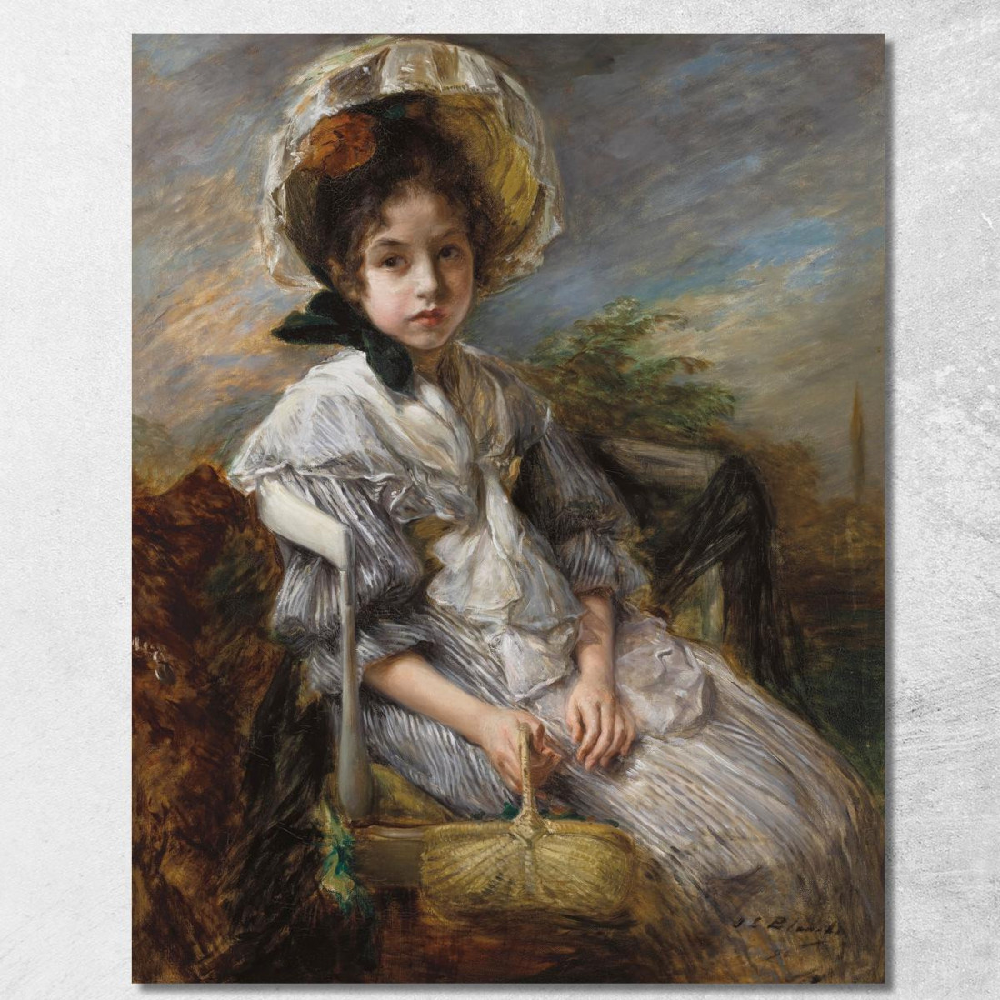 La Piccola Zelinska Nel Cestino Jacques-Émile Blanche jeb46 quadro stampato su tela