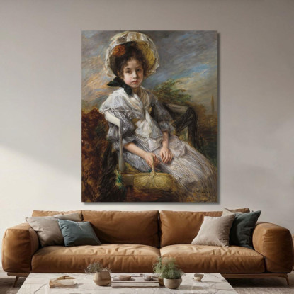 La Piccola Zelinska Nel Cestino Jacques-Émile Blanche jeb46 quadro stampato su tela