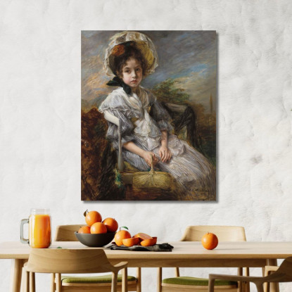 La Piccola Zelinska Nel Cestino Jacques-Émile Blanche jeb46 quadro stampato su tela