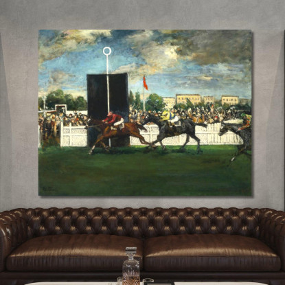 Il Traguardo Di Un Ippodromo Inglese Jacques-Émile Blanche jeb54 quadro stampato su tela