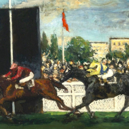 Il Traguardo Di Un Ippodromo Inglese Jacques-Émile Blanche jeb54 quadro stampato su tela