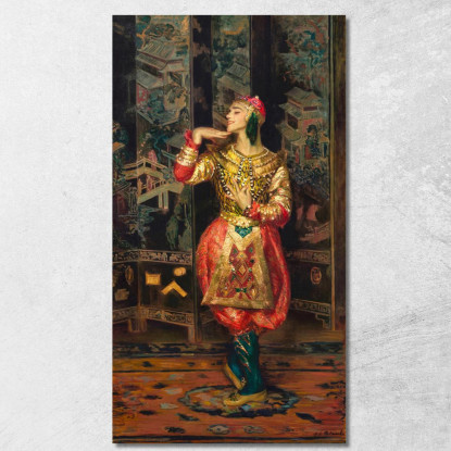 Vaslav Nijinsky In Danse Siamoise' Jacques-Émile Blanche jeb55 quadro stampato su tela