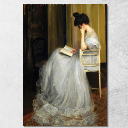 Donna Che Legge Jacques-Émile Blanche jeb56 quadro stampato su tela