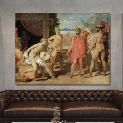 Achille Riceve Nella Sua Tenda Gli Inviati Di Agamennone Jean Auguste Dominique Ingres jad2 quadro stampato su tela