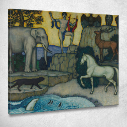 Orfeo E Gli Animali Franz von Stuck fvs65 quadro stampato su tela
