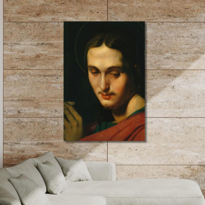 Testa Di San Giovanni Evangelista Jean Auguste Dominique Ingres jad11 quadro stampato su tela