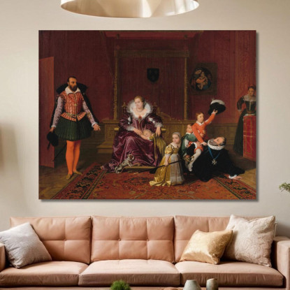 Henri Iv Gioca Con I Suoi Figli In Questo Momento Jean Auguste Dominique Ingres jad12 quadro stampato su tela