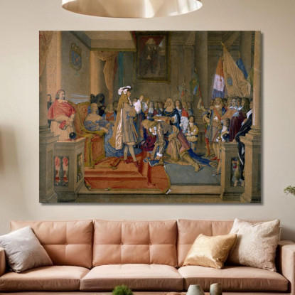 Il Maresciallo Di Berwick Riceve Il Vello D'Oro Jean Auguste Dominique Ingres jad17 quadro stampato su tela