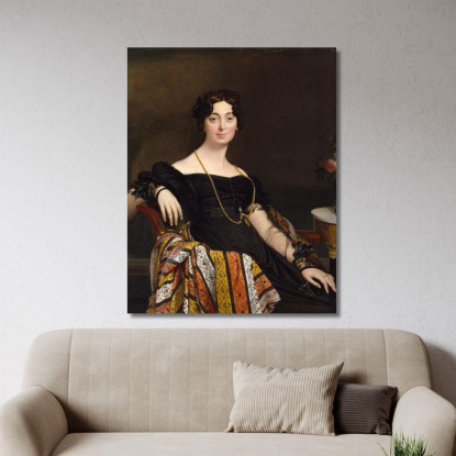 Madame Jacques-Louis Leblancfrançoise Poncelle Jean Auguste Dominique Ingres jad20 quadro stampato su tela