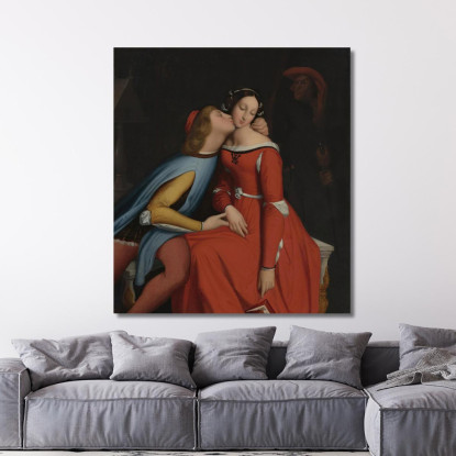 Paolo E Francesca Jean Auguste Dominique Ingres jad27 quadro stampato su tela