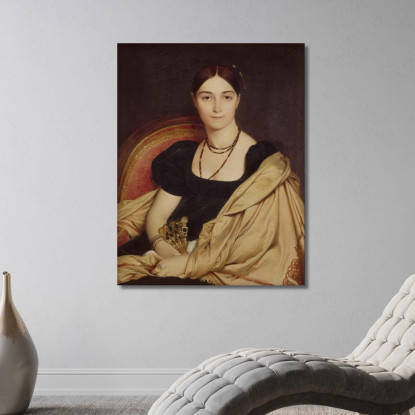 Ritratto Di Signora Duvaucey Jean Auguste Dominique Ingres jad32 quadro stampato su tela