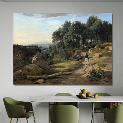 Una Vista Vicino A Volterra Jean-Baptiste-Camille Corot jbc7 quadro stampato su tela