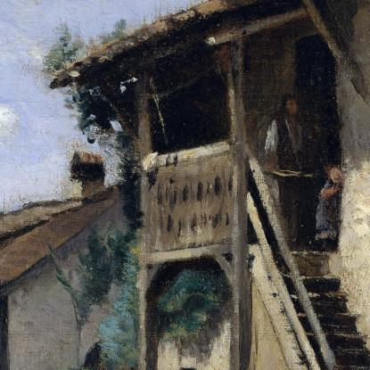 Una Strada Del Villaggio - Dardagny Jean-Baptiste-Camille Corot jbc8 quadro stampato su tela