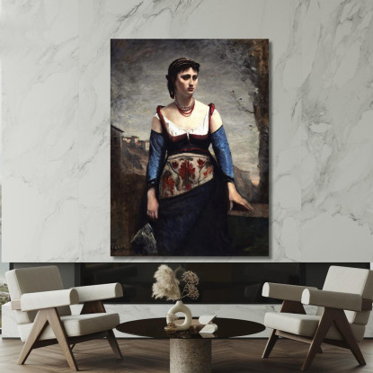 Agostino Jean-Baptiste-Camille Corot jbc12 quadro stampato su tela