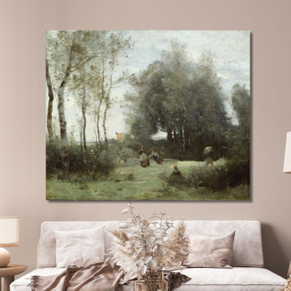 Arleux-Palluel Il Ponte Degli Incontri Jean-Baptiste-Camille Corot jbc16 quadro stampato su tela