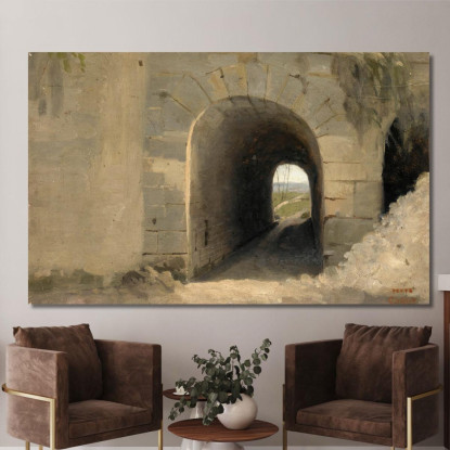 Auteuil-A Passaggio A Volta Jean-Baptiste-Camille Corot jbc18 quadro stampato su tela