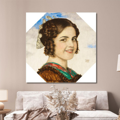 Ritratto Della Figlia Maria Franz von Stuck fvs73 quadro stampato su tela