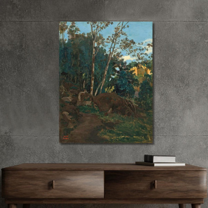 Boschetto Di Alberi Tra Le Rocce A Civita Castellana Jean-Baptiste-Camille Corot jbc24 quadro stampato su tela
