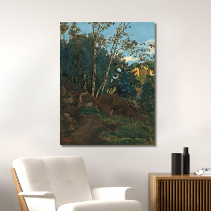Boschetto Di Alberi Tra Le Rocce A Civita Castellana Jean-Baptiste-Camille Corot jbc24 quadro stampato su tela