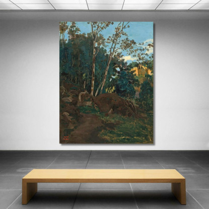 Boschetto Di Alberi Tra Le Rocce A Civita Castellana Jean-Baptiste-Camille Corot jbc24 quadro stampato su tela