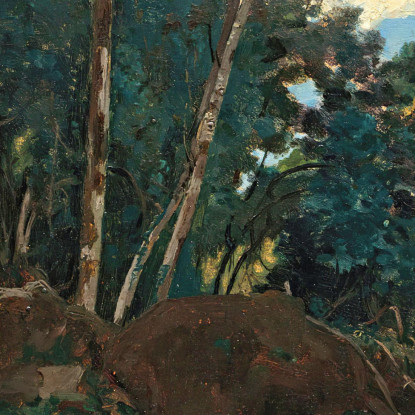 Boschetto Di Alberi Tra Le Rocce A Civita Castellana Jean-Baptiste-Camille Corot jbc24 quadro stampato su tela