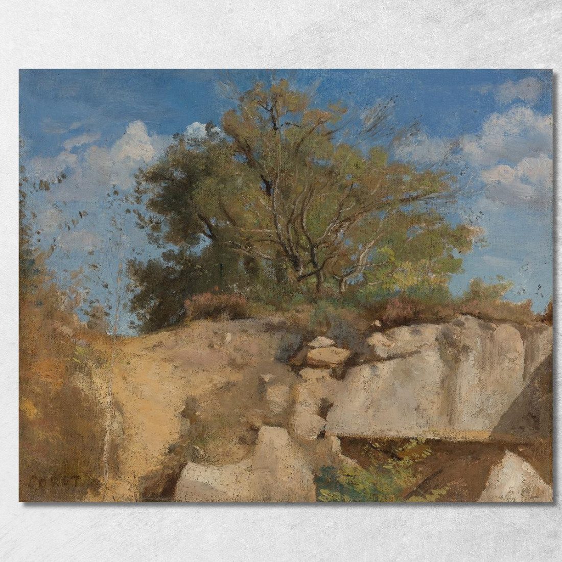 Vertice Di Fontainebleau Della Cava Boscosa Jean-Baptiste-Camille Corot jbc62 quadro stampato su tela