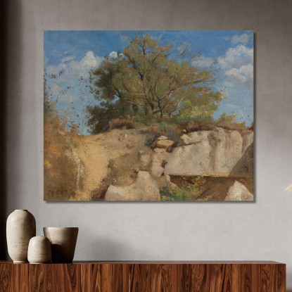 Vertice Di Fontainebleau Della Cava Boscosa Jean-Baptiste-Camille Corot jbc62 quadro stampato su tela
