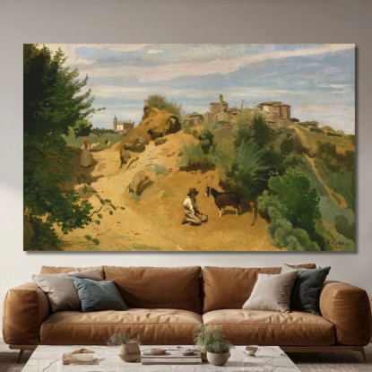 Genzano Jean-Baptiste-Camille Corot jbc71 quadro stampato su tela