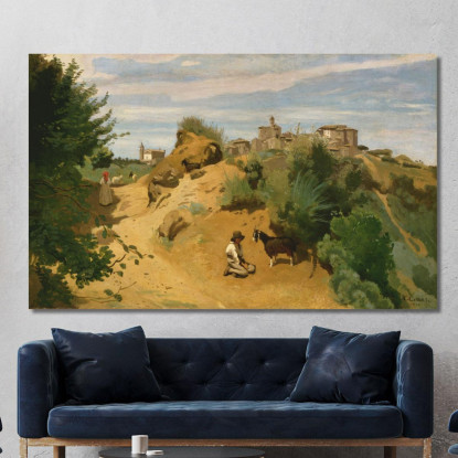 Genzano Jean-Baptiste-Camille Corot jbc71 quadro stampato su tela