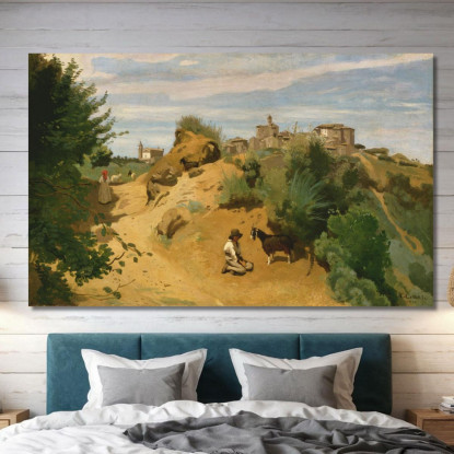 Genzano Jean-Baptiste-Camille Corot jbc71 quadro stampato su tela