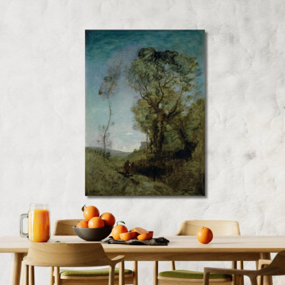 Villa Italiana Dietro I Pini La Villa Italiana Dietro I Pini Jean-Baptiste-Camille Corot jbc87 quadro stampato su tela