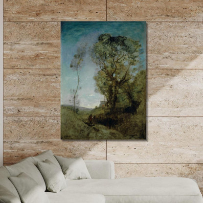 Villa Italiana Dietro I Pini La Villa Italiana Dietro I Pini Jean-Baptiste-Camille Corot jbc87 quadro stampato su tela