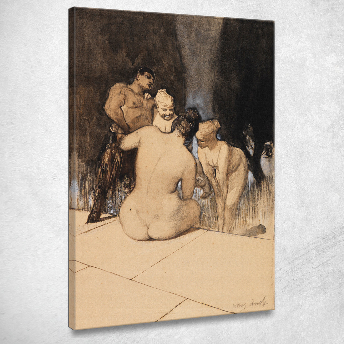 Satiro Con Ninfe E Bambino Franz von Stuck fvs82 quadro stampato su tela