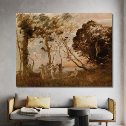 La Danza Delle Ninfe Jean-Baptiste-Camille Corot jbc96 quadro stampato su tela