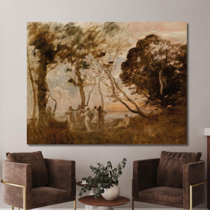 La Danza Delle Ninfe Jean-Baptiste-Camille Corot jbc96 quadro stampato su tela