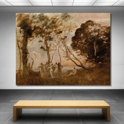 La Danza Delle Ninfe Jean-Baptiste-Camille Corot jbc96 quadro stampato su tela