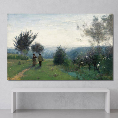L'Incontro Mattutino Sulle Alture Di Sèvres Jean-Baptiste-Camille Corot jbc102 quadro stampato su tela