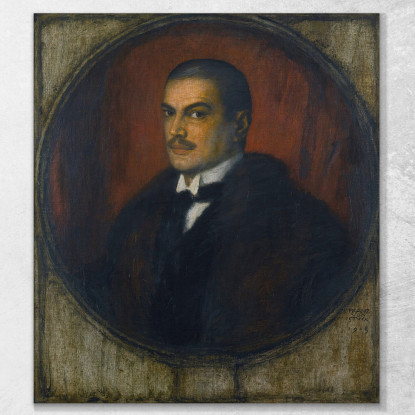 Auto Ritratto Franz von Stuck fvs86 quadro stampato su tela