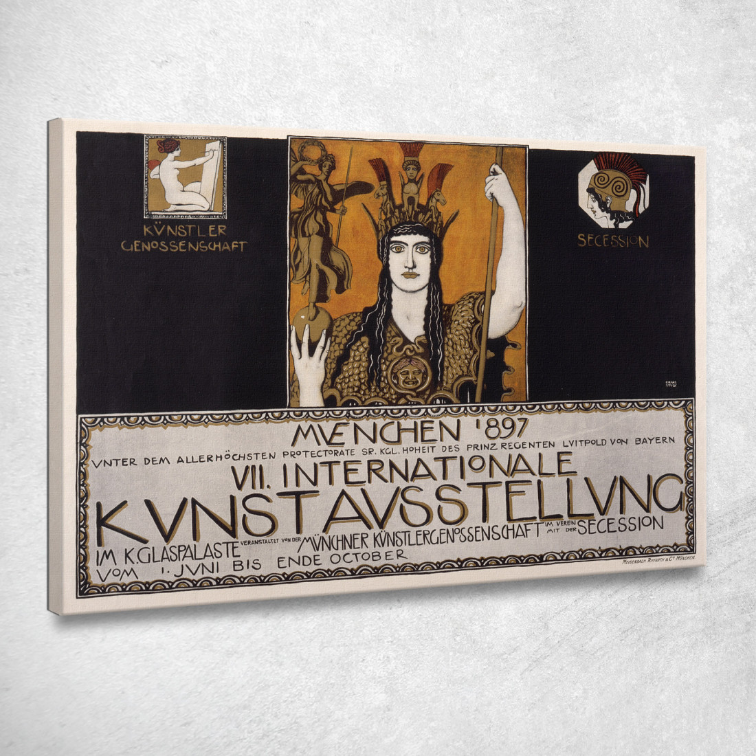 Settima Esposizione Internazionale D'Arte Monaco 1897 Franz von Stuck fvs87 quadro stampato su tela