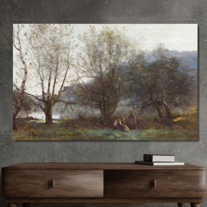 Gli Stagni Della Città Di Avray Jean-Baptiste-Camille Corot jbc149 quadro stampato su tela