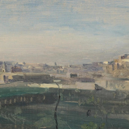 Napoli Monte Sant'Elmo E Parte Della Sua Città Jean-Baptiste-Camille Corot jbc185 quadro stampato su tela
